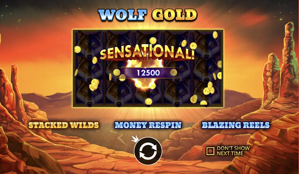 Wolf Gold Blazing Reels feature