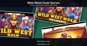 All three Wild West Gold games side by side, 2020 original to Blazing Bounty